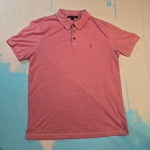 John Varvatos Size Medium Pink Polo Shirt Soft Cotton‎ Men's Short Sleeve U.S.A